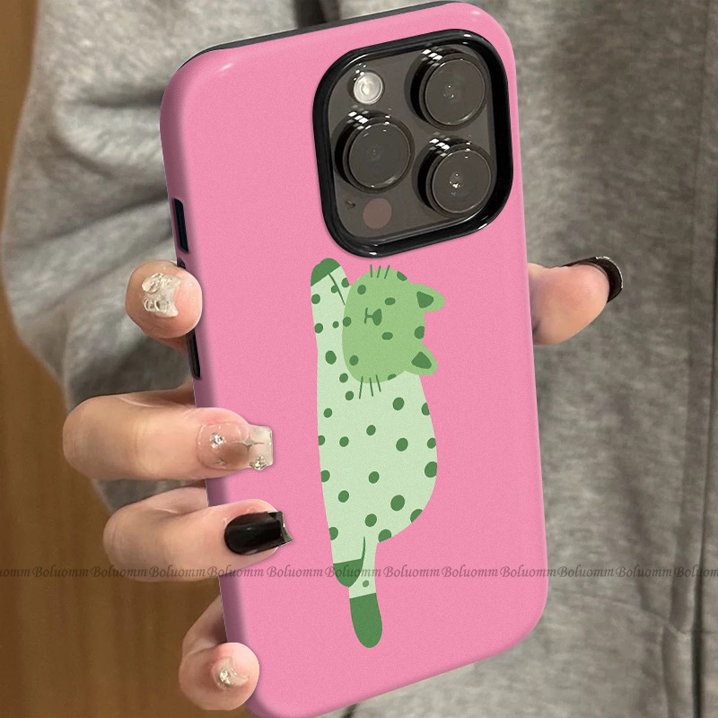 菲林适用于苹果17promax手机壳绿波点猫iphone12/13套硅胶14max全包防摔xs卡通个性15plus网红新款女air潮牌6