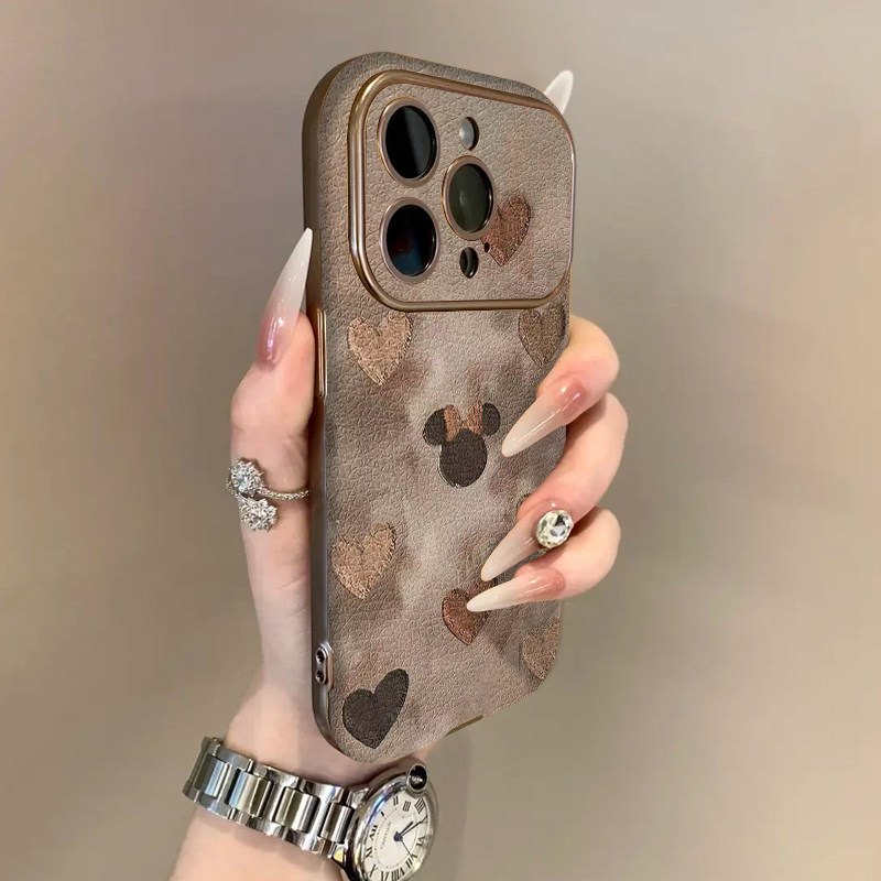 适用苹果17promax手机壳银灰电镀小羊皮白iPhone16plus15pro新款14防摔13男12女款11高级可爱卡通风米妮头像,3C数码配件,手机保护套/壳,淘宝优惠券,粉丝福利购,淘宝优惠卷