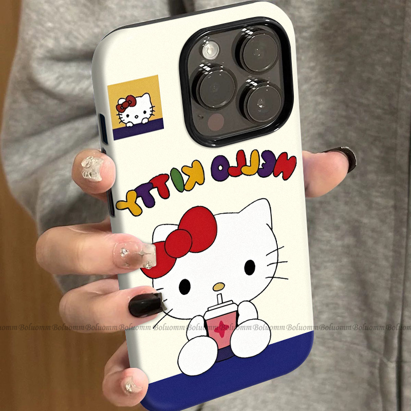 菲林适用于苹果17promax手机壳奶茶凯蒂iphone12/13套硅胶14max全包防摔xs卡通日韩15plus网红新款女air潮牌6