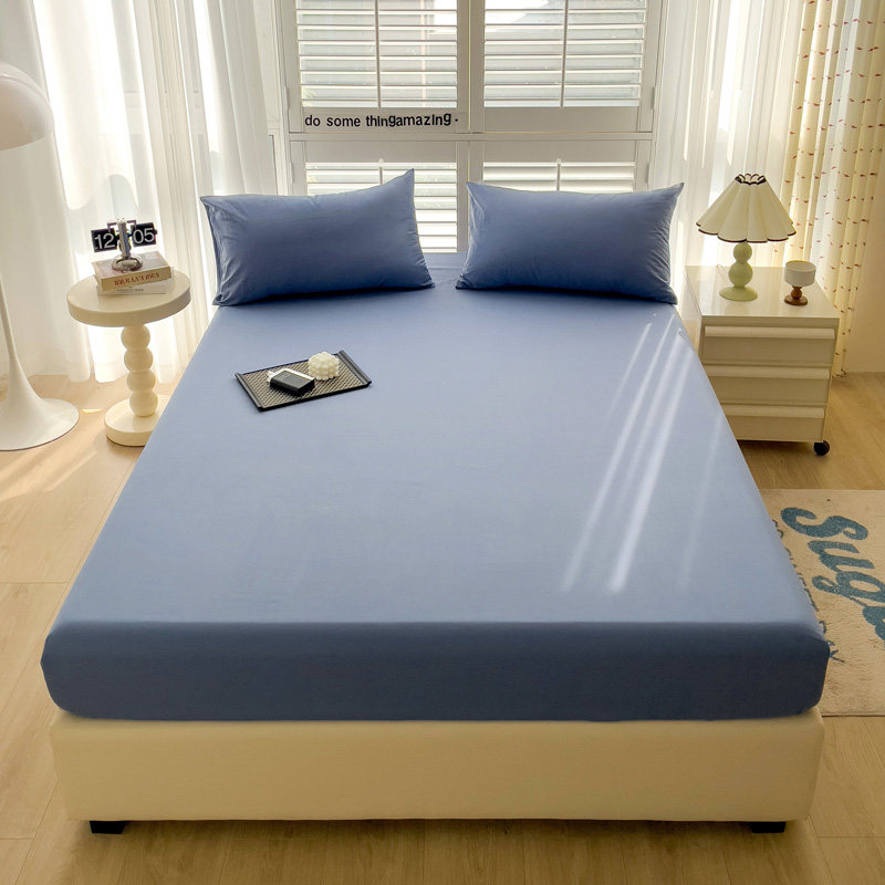 母婴级全棉床笠单件纯色床罩席梦思纯棉床垫保护套宿舍单防滑床单