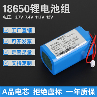 7.4v锂电池组大容量8.4v打窝船太阳能灯户外音响玩具车可充电电池