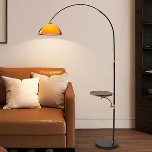 钓鱼灯落地灯客厅中古风沙发边茶几灯卧室床头灯个性一体立式台灯