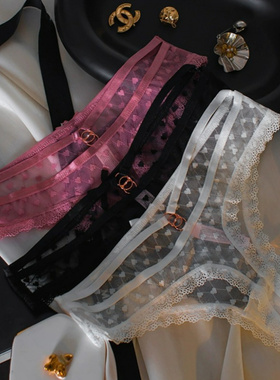 「紫霞仙子」性感蕾丝内裤紫色低腰镂空纯欲丁字裤女