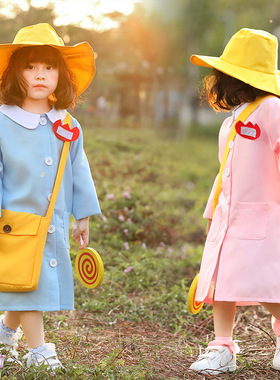 2024款日系儿童日常制服 蓝色日本幼稚园纽扣式便装款可爱萌娃踏