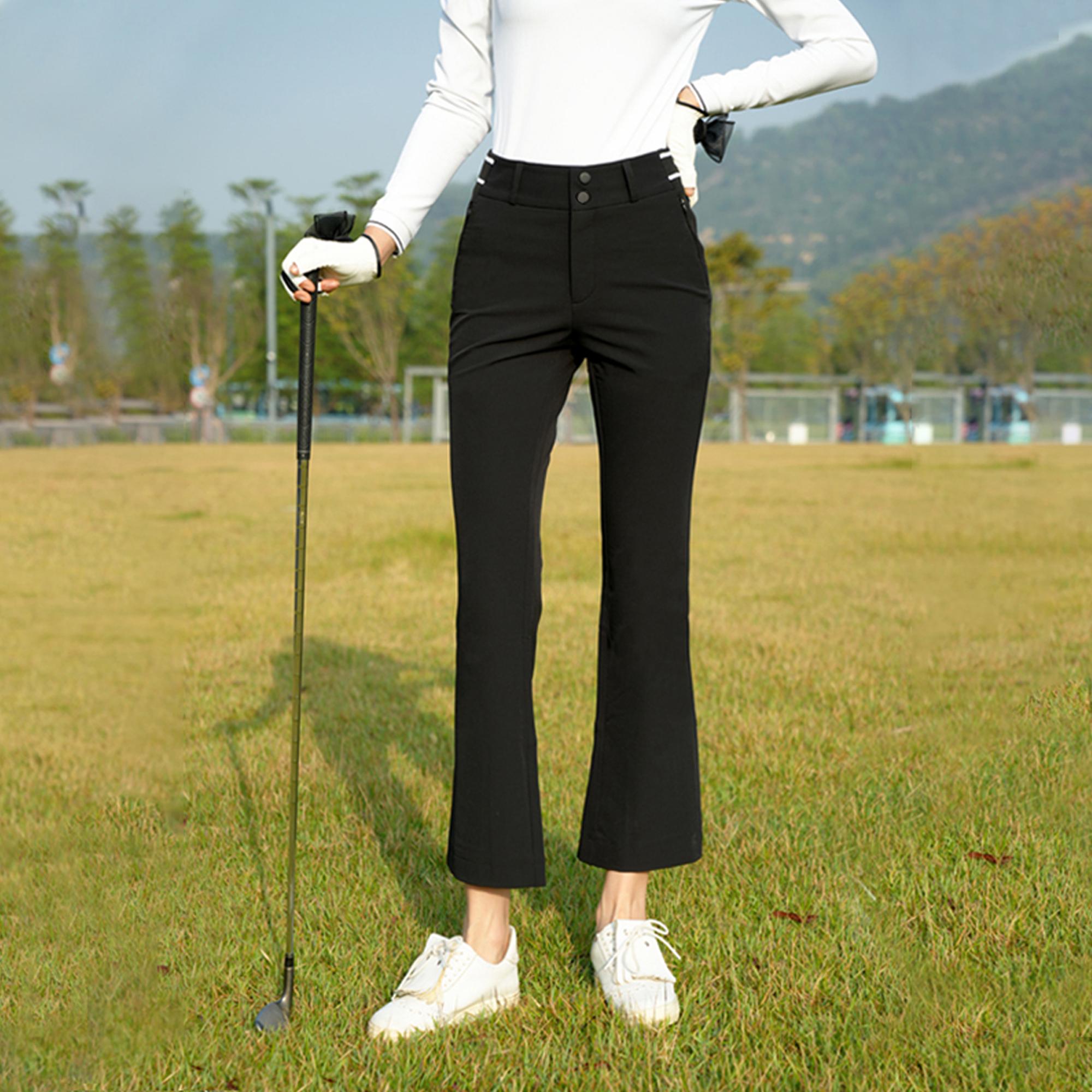 高尔夫黑色长裤女士休闲运动裤