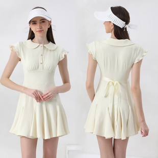 夏季高尔夫女士连衣裙套装修身显瘦服装时尚开花裙子速干舒适女裙