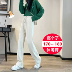 雪尼尔直筒阔腿裤女秋冬加长高个子175超长版冬季加绒灯芯绒裤子