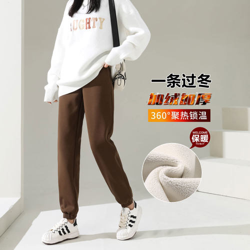 高个子咖色摇粒绒加绒加厚