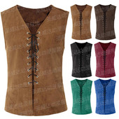 2026ebay中世纪服装 朋克系带复古马甲 哥特式