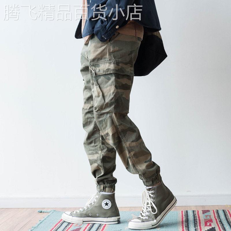 香港迷彩工装裤男潮牌美式束脚宽松复古阿美咔叽余文乐港风休闲裤