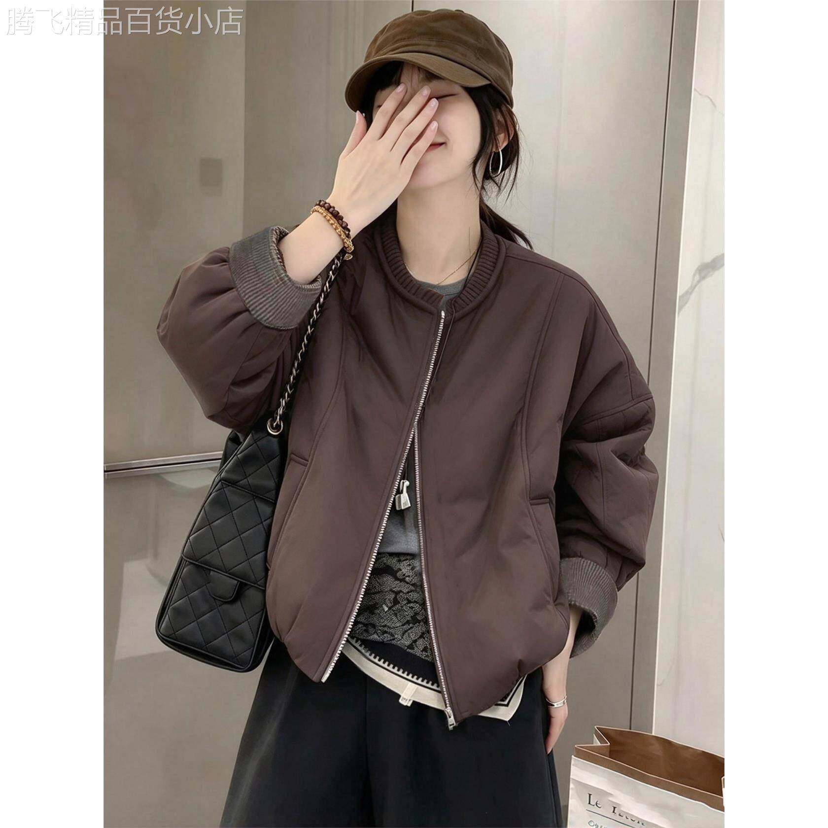 韩系chic别致立领短款棉服女外套2026新款宽松显瘦小个子夹克上衣
