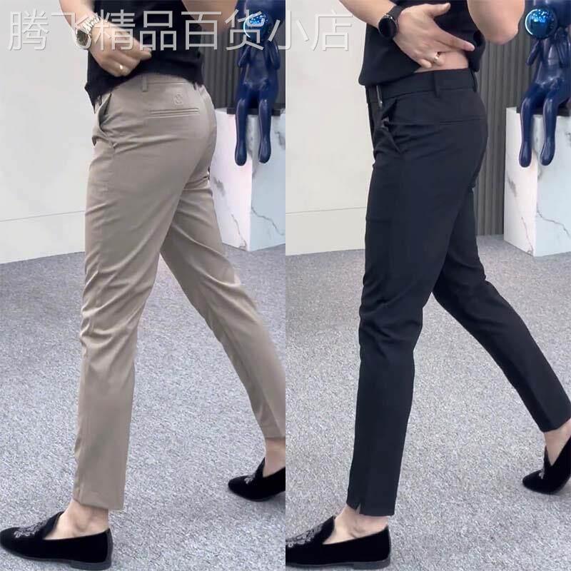 西裤男士春夏秋季2025新款潮流高端商务修身烟管裤直筒休闲 长裤