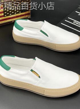 〖MessContiy Tsmr〗好脚感会说话~透气帆布鞋男一脚蹬懒人休闲鞋