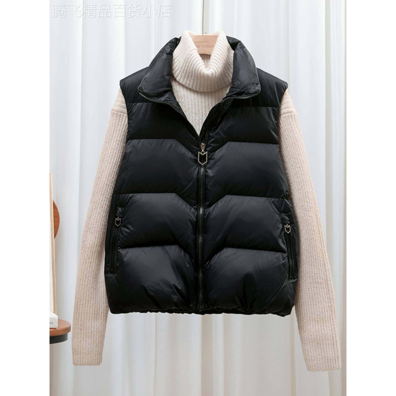 潮牌2025新款白鸭绒羽绒马甲女韩版立领外穿背心女式坎肩轻薄马夹