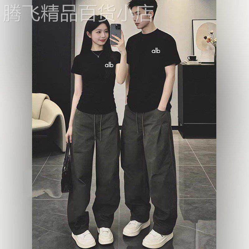轻奢美式潮流时尚情侣短袖套装男2026夏季新款时尚休闲痞帅一整套