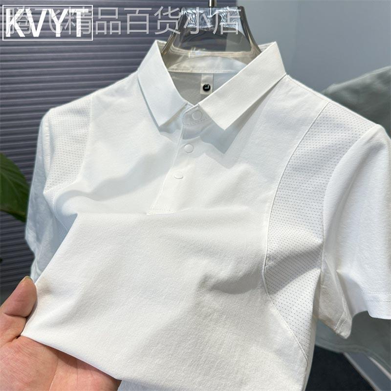 高端拼接短袖男款polo衫2026新款夏季穿搭男士潮牌休闲运动T恤衫