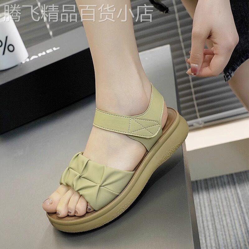 厚底运动凉鞋女2026年夏季新款软底休闲罗马鞋百搭孕妇防滑平底鞋