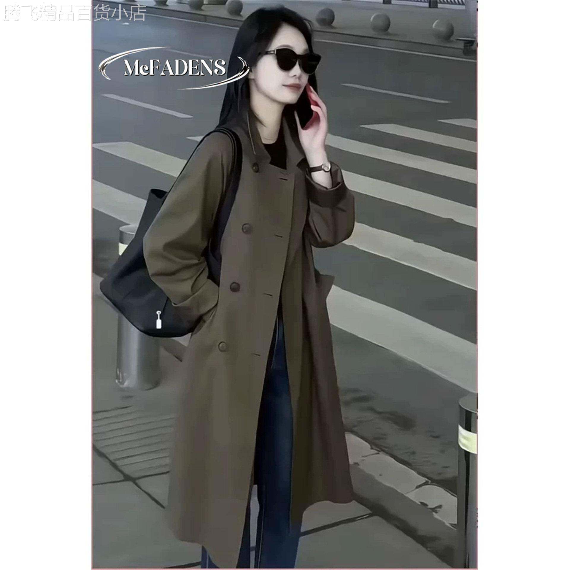 香港2026秋季新款时尚风衣外套女韩系气质小个子单排扣中长款大衣