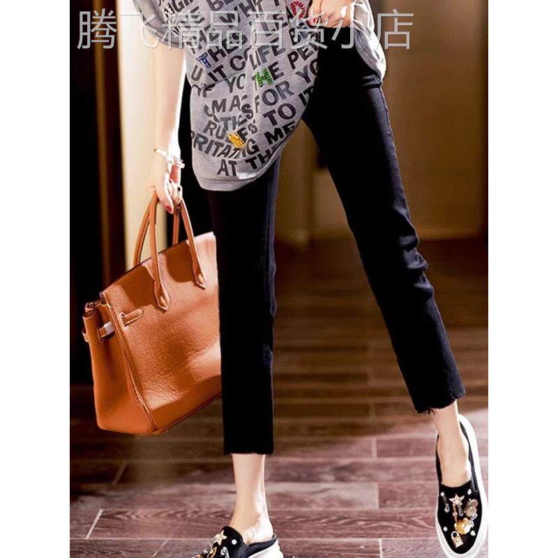 黑色八分直筒牛仔裤女2025新款夏季薄款高腰显瘦小个子九分烟管裤