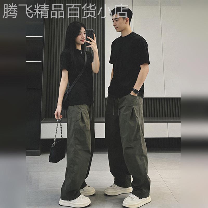 高端美式穿搭短袖套装男2026夏季新款中性风T恤帅气工装裤一整套