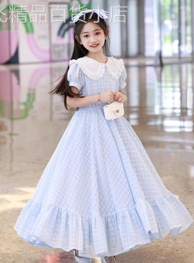 英国Next Kiss女童连衣裙夏季2025新款儿童雪纺裙中大童公主长裙