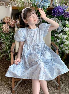 英国next ttat女童夏装连衣裙洋气儿童碎花裙子女孩中大童公主裙