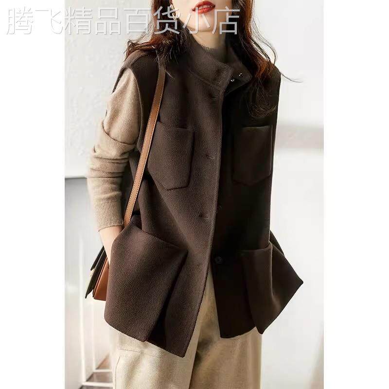 立领马甲外套女秋冬装新款宽松大码显瘦洋气百搭减龄无袖坎肩马夹