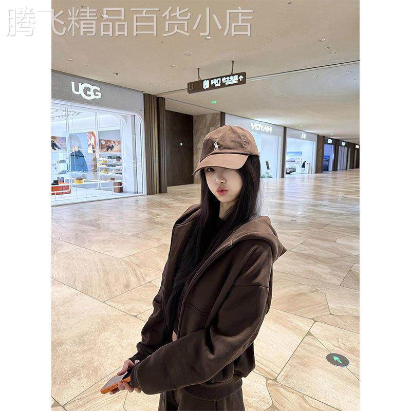 开衫连帽卫衣女春秋季2026新款美式少女纯色百搭修身拉链休闲上衣