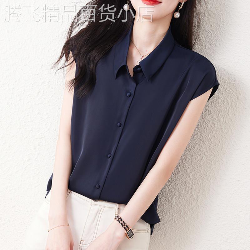 高端短袖衬衫女装2026夏季新款时尚宽松气质纯色小衫显瘦雪纺上衣
