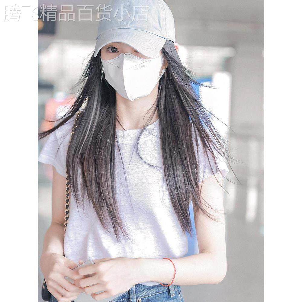 香港正品2026 刘浩存同款白色亚麻棉T恤女正肩休闲短袖薄透气T恤