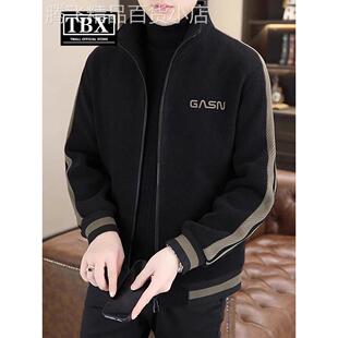 高端灯芯绒立领夹克外套男士2025新款春秋季加棉加厚棉服男款冬装