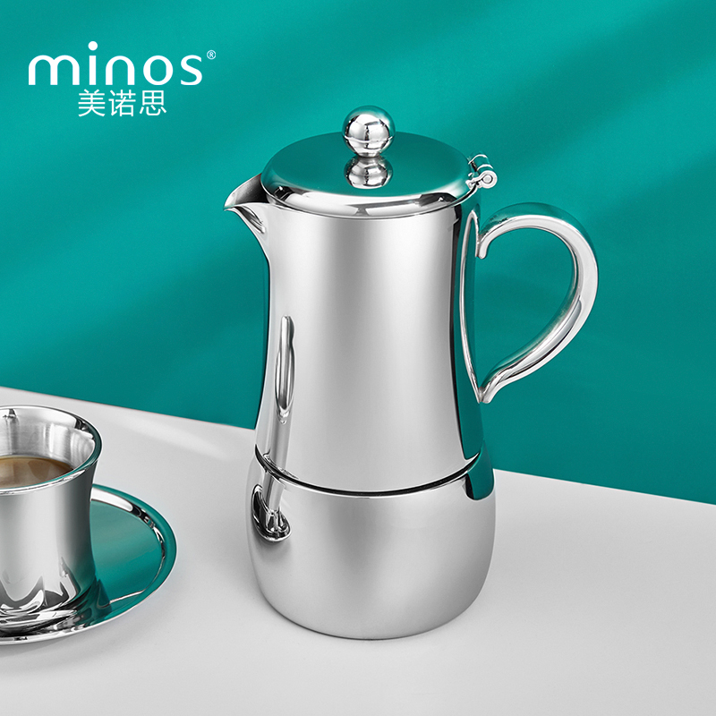 不锈钢摩卡壶minos全身手工打磨