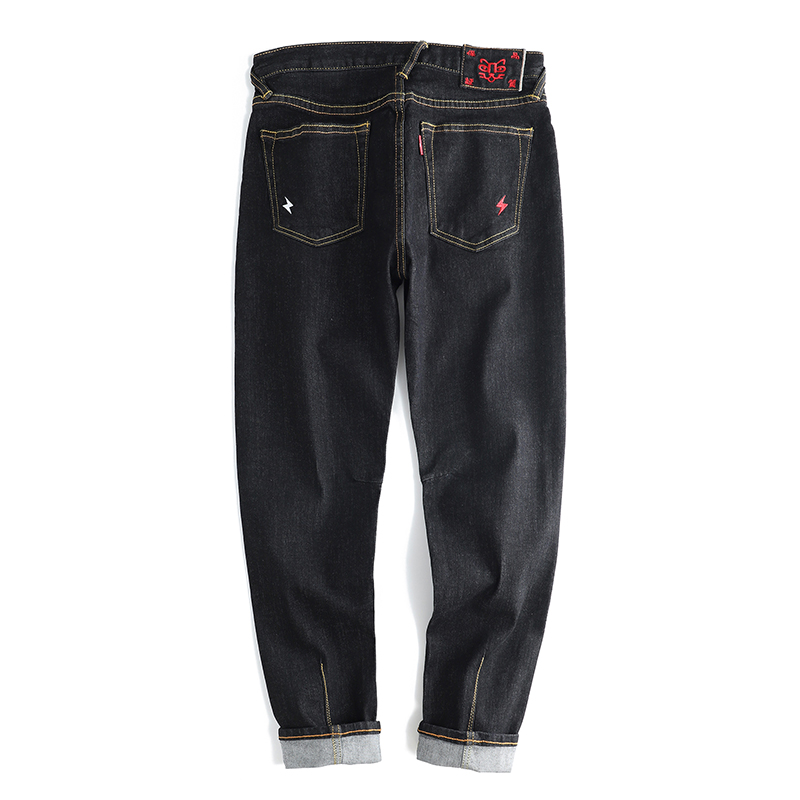 赤耳洗水微锥立体裁剪潮流牛仔裤