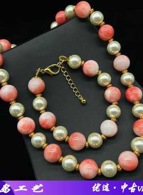 欧美夸张重工大颗天然石项链波斯