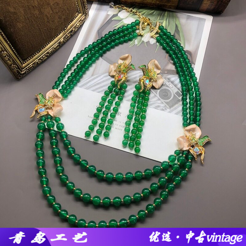 中古vintag小众轻奢文艺时尚款绿