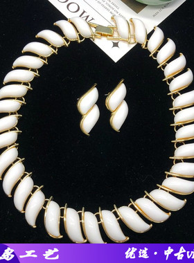 文艺复古风饰品优雅气质颈链耳钉