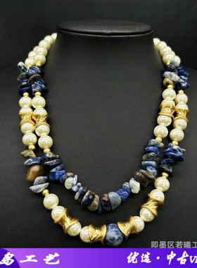 vintage饰品西洋复古珍珠青金石