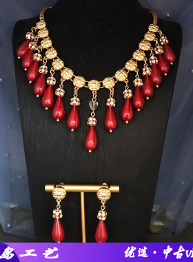 青岛饰品设计感新款红色水滴坠流