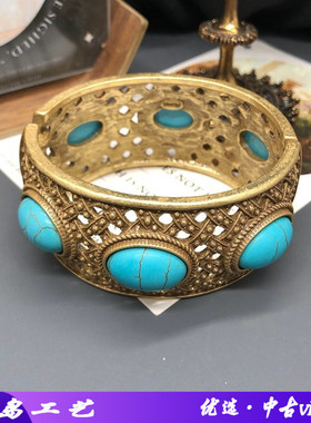 复古宫廷风女潮款手环做旧俄真金