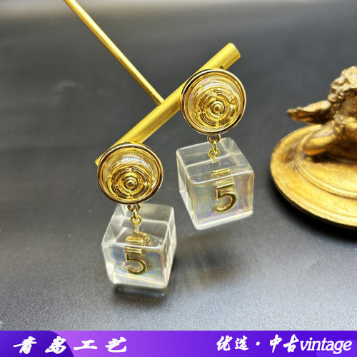 混合材质中古Vintage新款果耳钉
