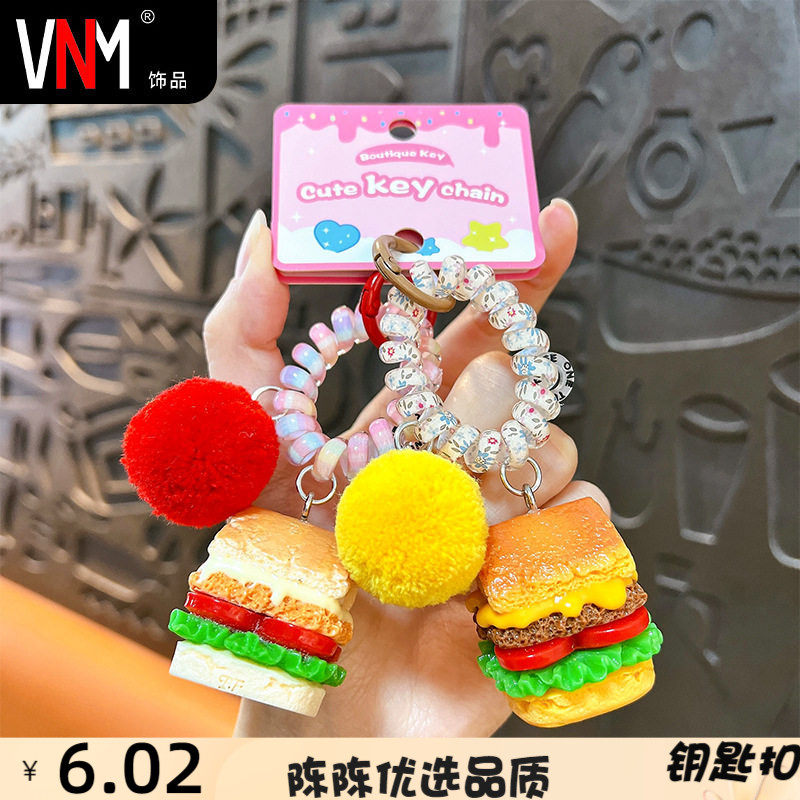 创意可爱树脂汉堡配件美食挂饰小