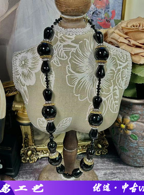 玛瑙中古vintage饰品夸张设项链