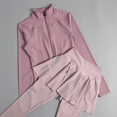 跑步运动女套装秋冬款长袖专业健