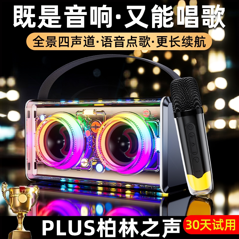 克风户外唱歌小型家用ktv低音炮