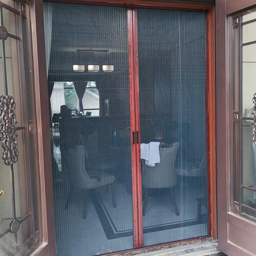铝合金折叠纱门家用防蚊门无轨纱窗门帘隐形推拉式沙门高档伸缩门