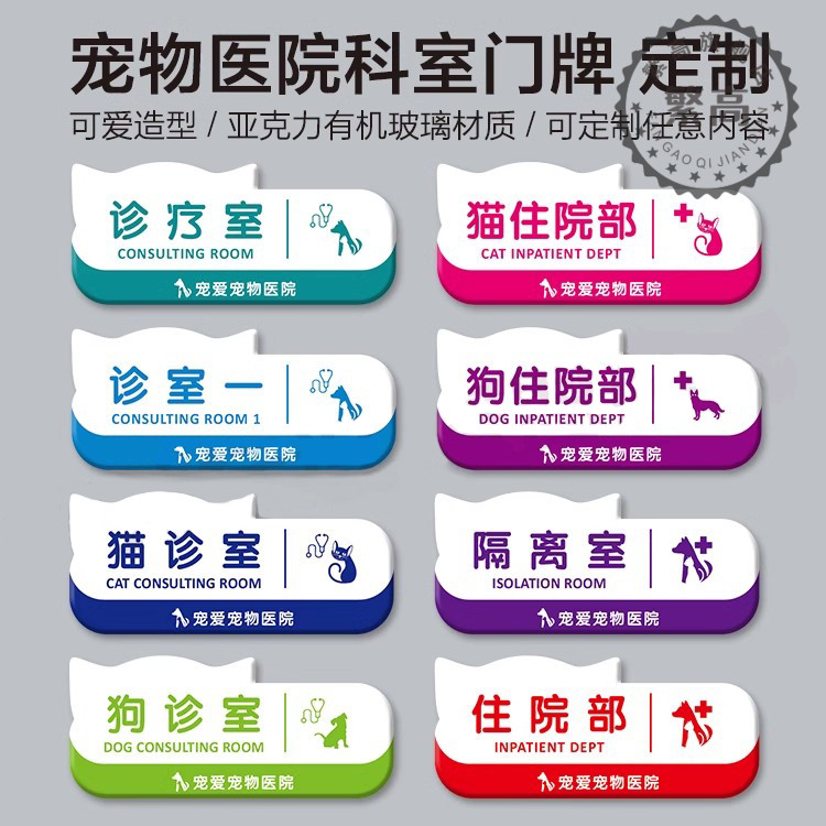 宠物医院科室牌亚克力
