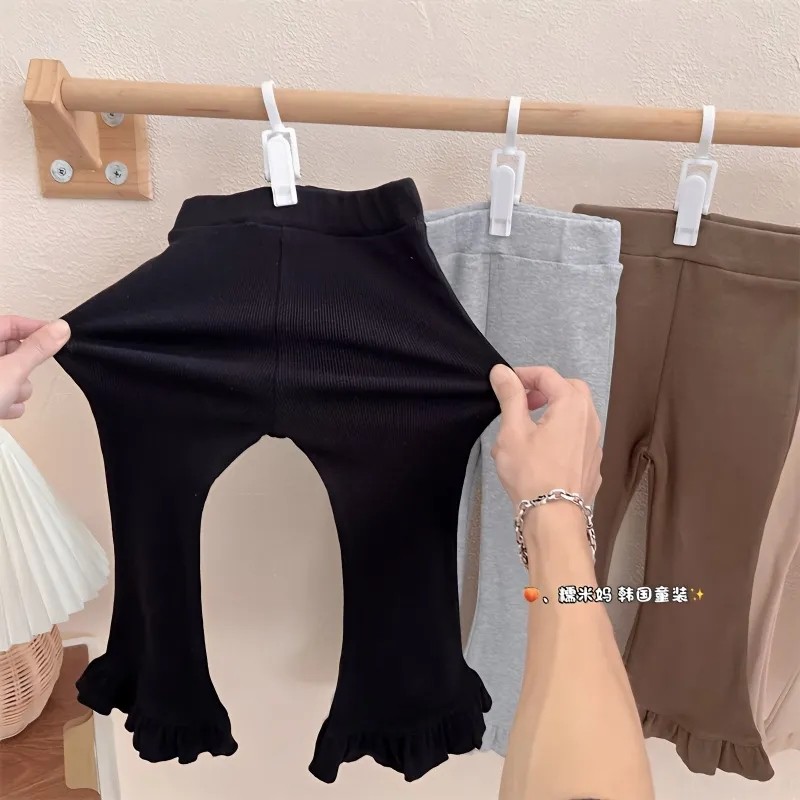 女童喇叭裤2024新款春季女宝宝甜美坑条休闲裤中小童复古打底长裤,童装/婴儿装/亲子装,裤子,淘宝优惠券,粉丝福利购,淘宝优惠卷