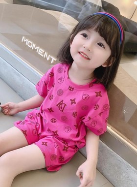 韩版纯棉两件套夏季印花套装