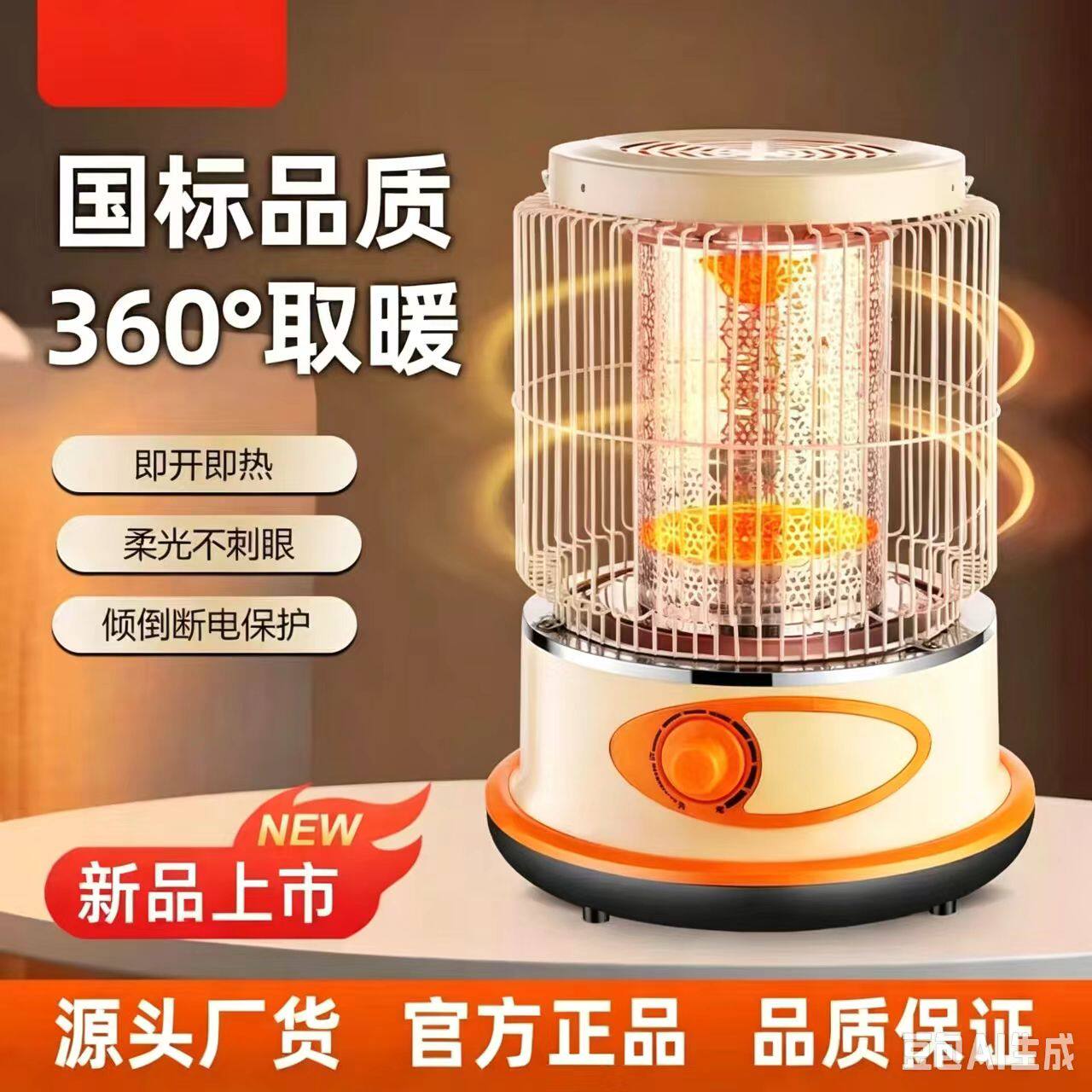 鸟笼取暖器速热倾倒断电家用节能小太阳桌下小型电烤火炉严选