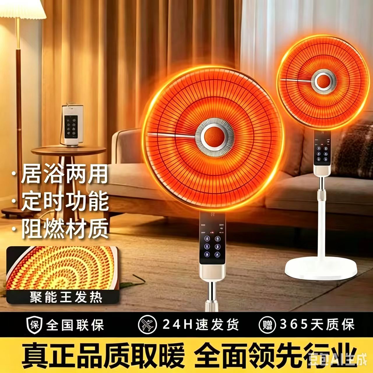 小太阳电热扇婴儿洗澡取暖器宿舍家用电烤火器小型节能暖风扇